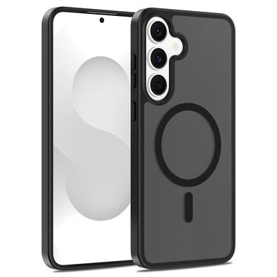 Skin Feel Magnetic Phone Case For Samsung Galaxy S25 FE 6.7 Inches Magsafe Wireless Charging TPU Frame Hard Plastic Back Cover
