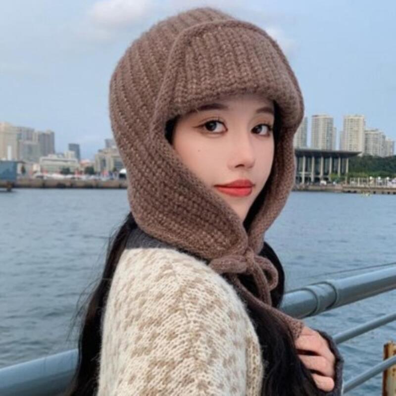 Lovely colorful earflap hat for women pink