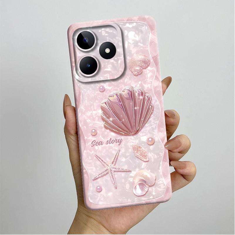 For Realme C51 C53 Case RMX3830 RMX3760 Shell Pretty Flower Full Back Cover for RealmeC51 C53 C61 C63 C 51 S Soft Silicone Funda