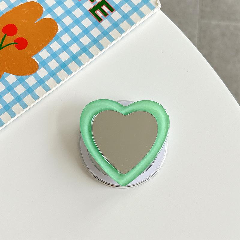 Solid Color Love Mirror Mobile Phone Holder Airbag Telescopic Folding Magnetic Suction Lazy Desktop Support Ring
