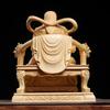 wood carving Zhen wu Emperor Taoism Character Statue Solid wood carving Luxury Home Living Room Wealth Luck Feng Shui Decor