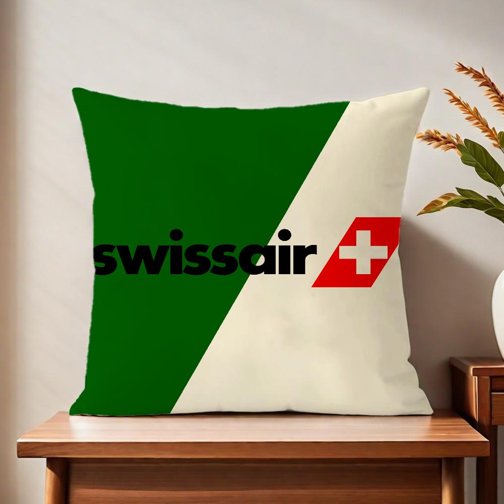 Sswissairr Logo Cushion Cover For Pillow Printing Sofa Decoration Home Car Room Coffee Shop Office Nordic Simplicity
