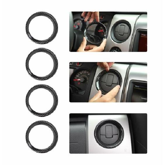 2009-2014 Ford F150 4PCS AC Air Vent Outlet Cover Bezels Frame Trim for Ford F150 Carbon Fiber | 4PCS | Right | 1 Year Manufacturer Warranty