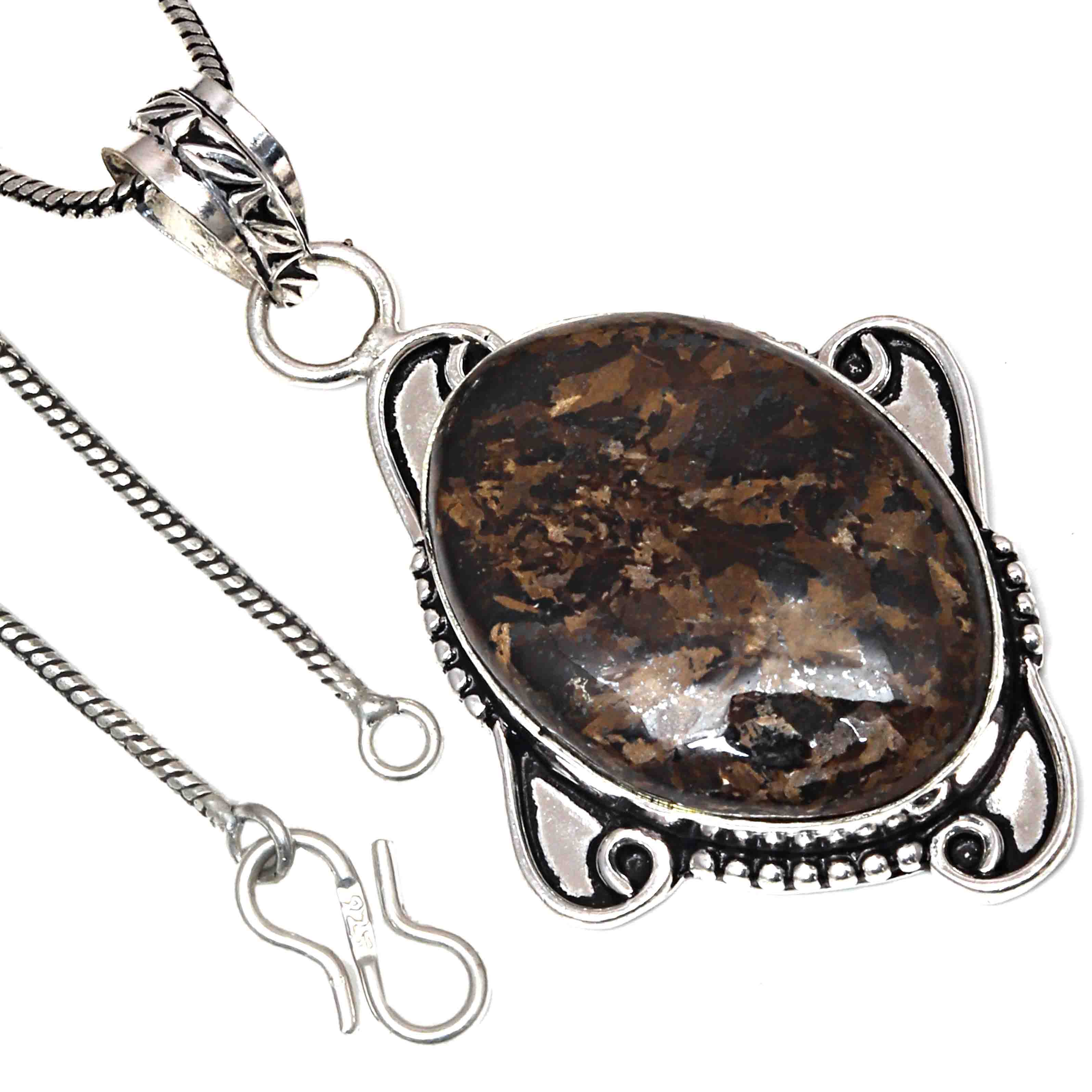 

Pendant Pietersite Gemstone Handicraft Valentine Day Gift Silver Jewelry 2.25