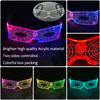 New Acrylic Luminous Glowing Cyberpunk Glasses LED Light Up Halloween Party Glasses Bar Club Props Neon Glasses Supplies