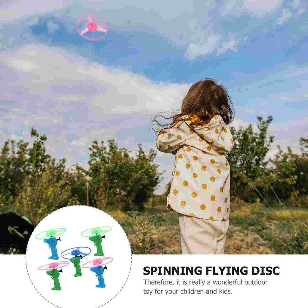 5 Stk. Zieh-UFO Langlebiges Spielzeug Kinder Himmel Luftscheibe LED Spaß für Werfer Kunststoff Fliegend Interaktiv