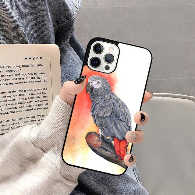 African Grey Parrot Phone Case For iPhone 17 Air 16 15 14 13 12 Pro Max Plus Max Cover Shell coque