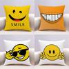 Smile Cartoon Fun Cute Doublesided Print Pillow Case Pattern Printed Pillowcase For Living Room Sofa Cushion Cover