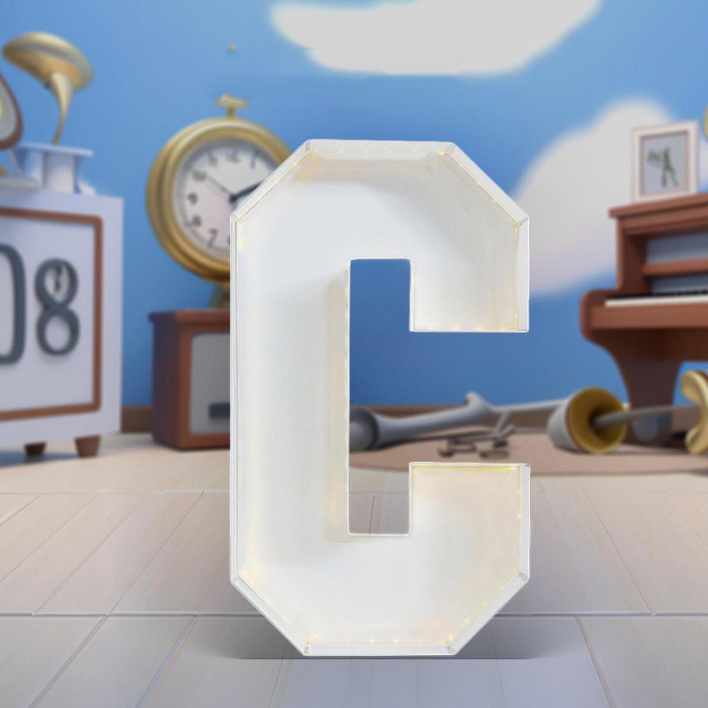 1Pc 64cm Mosaic Balloon Frame Letters Big Marquee Light Up Letters DIY Kit for Birthday Party Wedding Backdrop Decor Letter A-Z Pre-Cut Foam Board
