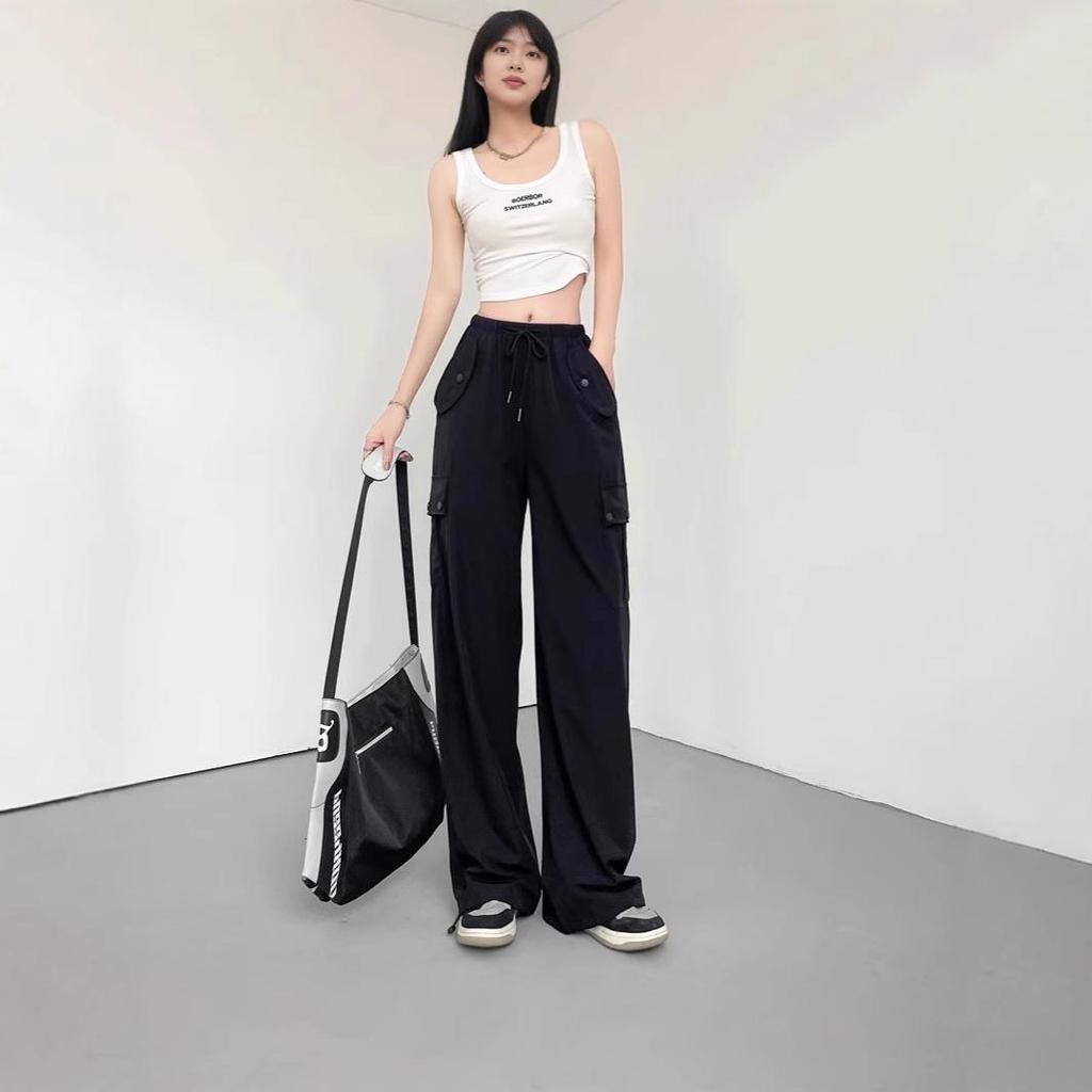 Damen Cargo Hose Rosa: Sommer 2025 Leicht Petite Schnelltrocknend Weitbein Sportlicher Stil