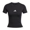 Women's Black Slim Fit Crew Neck 3-Stripes Short Sleeve T-Shirt JC8325