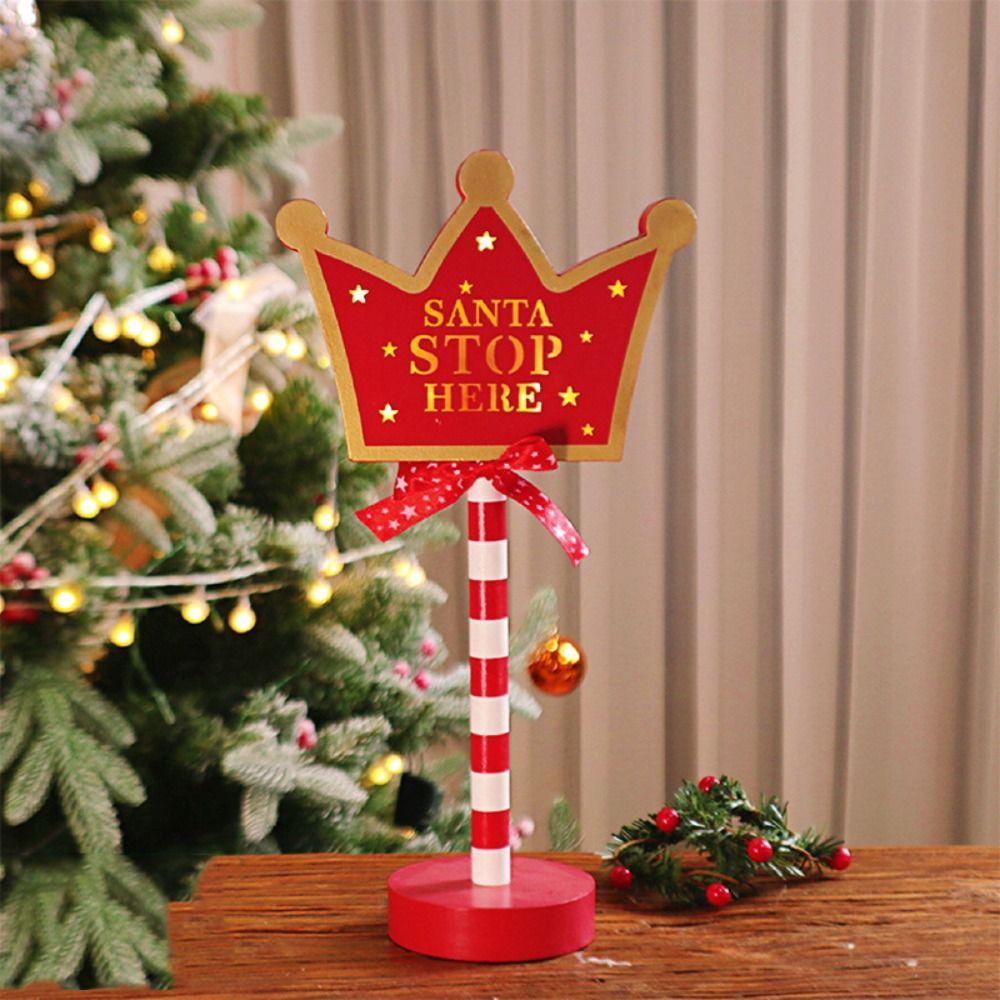 

Neon Christmas Road Sign Light Atmosphere Light Xmas Ornament Light Bedroom Decor crown