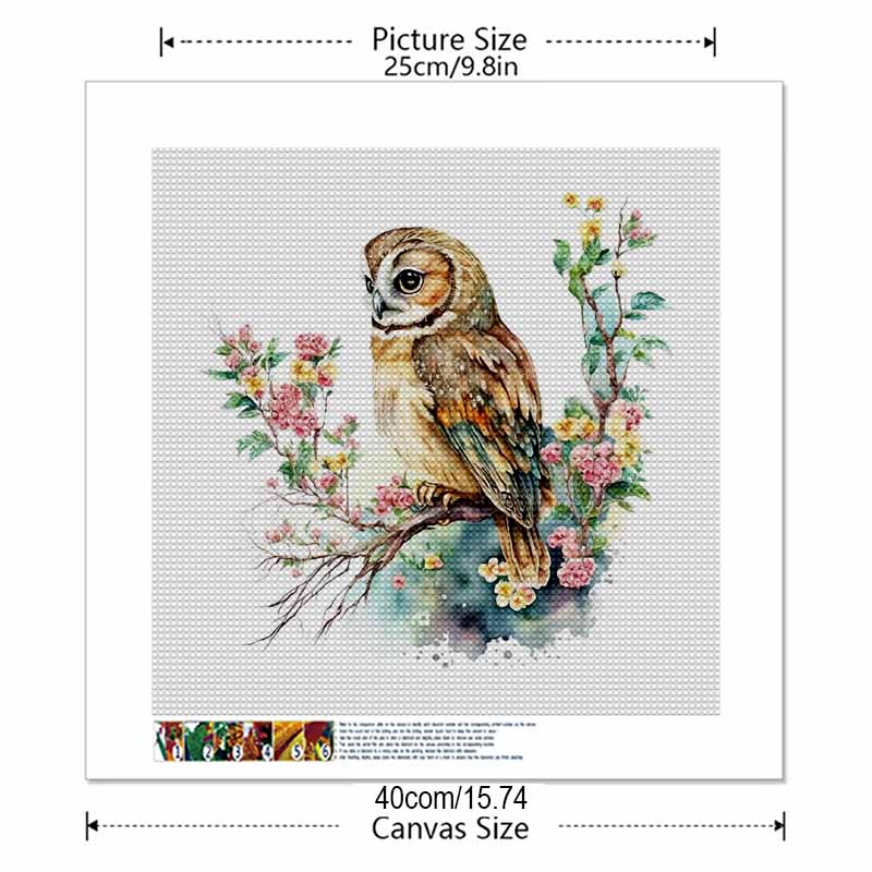 New Arrival 5D DIY Full Circle Diamond Painting "Painted Owl" Embroidery Cross Stitch Home Decor Gift