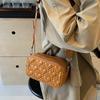 IELGY Ladies White Embroidered Thread Fashion Wide Shoulder Strap Crossbody Small Square Bag
