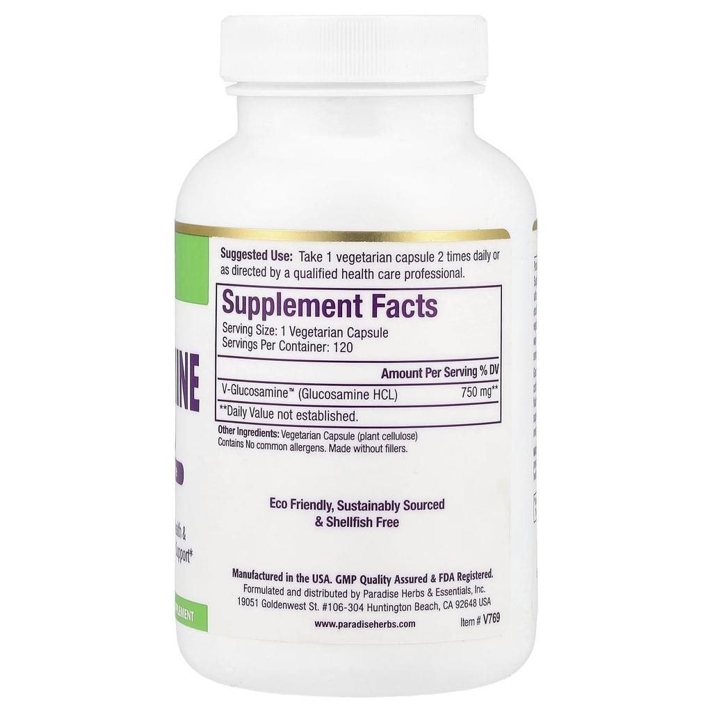 V-Glucosamine, Vegetarian, Veggie Capsules 120 (750Mg per Capsule)