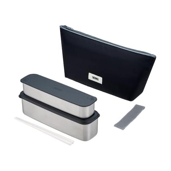 Термос Bento Box 2 Tier Slim Fresh Lunch Box 815 мл Серый Черный DSA-805W GY-BK