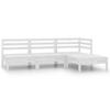 vidaXL 4-part. Garden Lounge Set Solid Wood Pine White