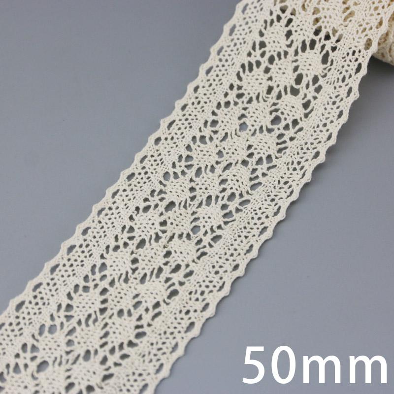 Baumwoll-Spitzenband Beige DIY Handgemacht Hochzeitsparty Basteln Geschenkverpackung Patchwork Gehäkelte Spitze (5 Meter/Lot)