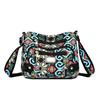 Ladies Crossbody Bag Oxford Cloth Crossbody Bag Leisure Travel Multi-Layer Shoulder Zipper Printed Bag