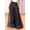 Frühlingsmode Lässige Schwarze Organza-Hosen für Damen Vintage Weite Hosen Japanischer Stil High-Waist-Hosen