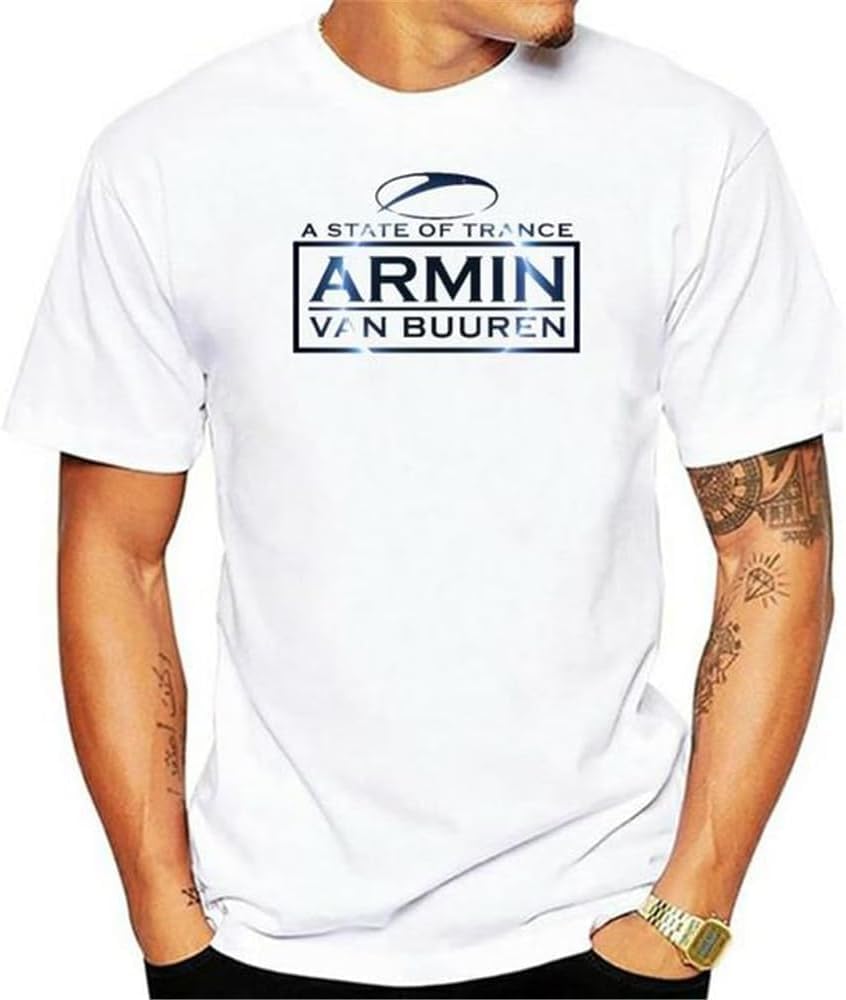 Armin Van Buuren A State of Trance Mens White Cotton Tshirt Top Tee White T Shirt 4XL белый