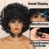 XINRAN Pelucas esponjosas sintéticas peluca corta rizada extensión de rizo grande peluca bob completa corta rizada grande flexible suave natural para mujeres cosplay diario