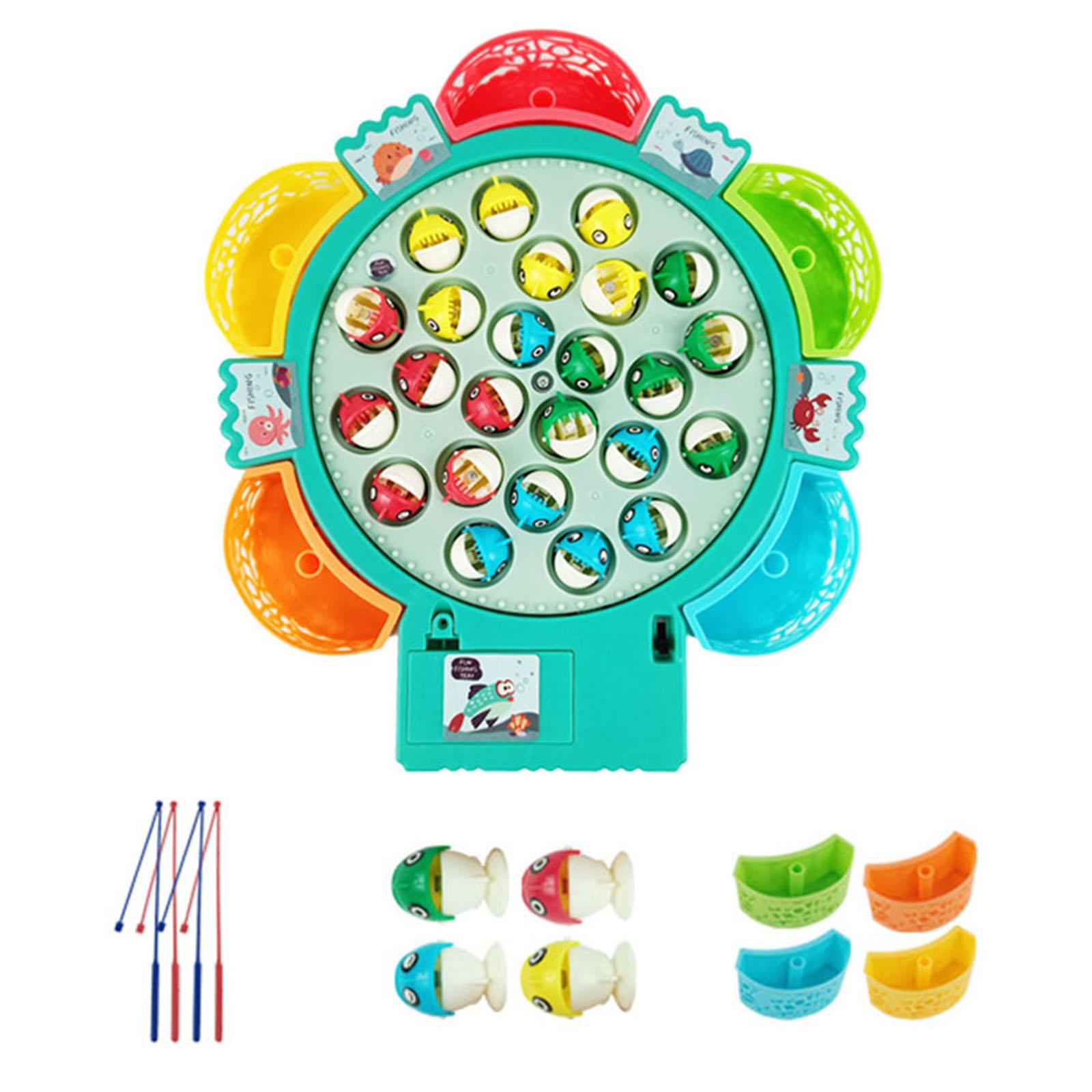 

Magnetic Fishing Game Toy Rotating Fish Board Game With Music Fine Motor Skill Training Birthday Gifts For Boys Girls green