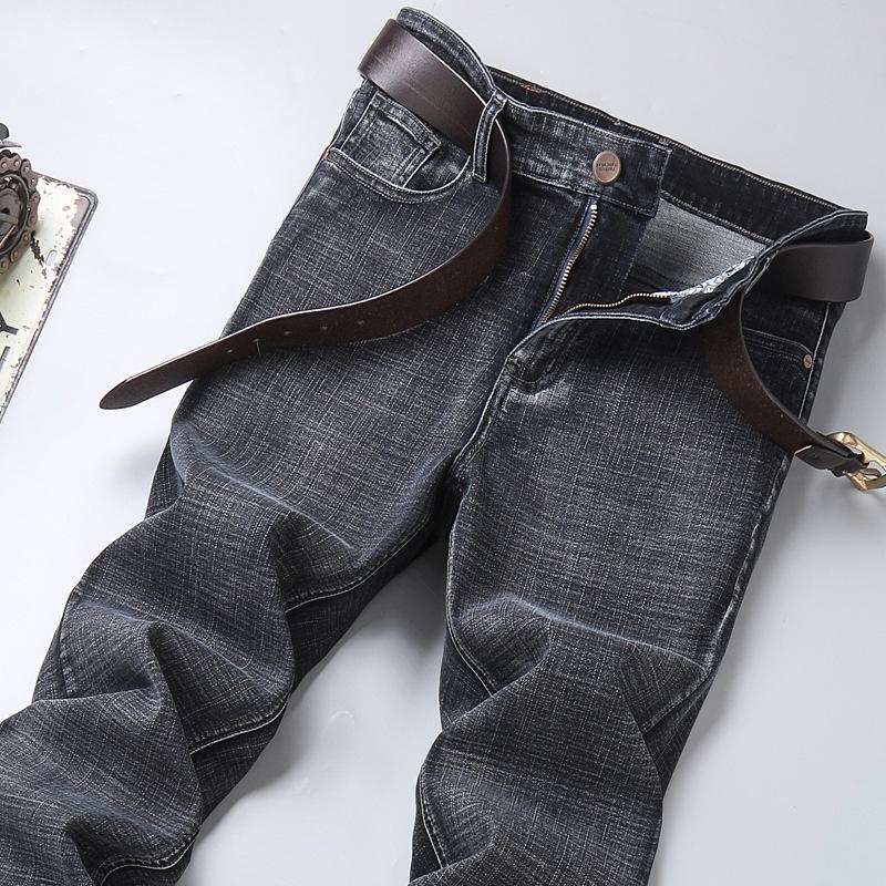 2024 Spring and Autumn New Men's Jeans Straight Tube Slim Fit Elastic Business Casual Pants