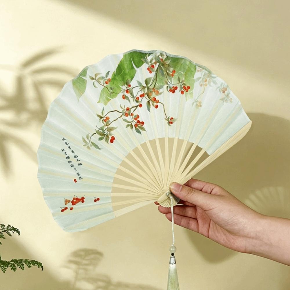 New Chinese Style Folding Fan Vintage Handheld Fan Creative Shell Shape Fan Photography