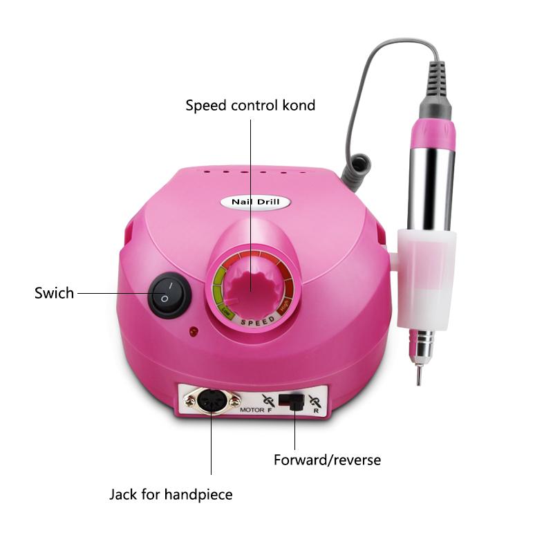 35000RPM Mașină electrică de găurit unghii Seturi de freze pentru manichiură Sfaturi pentru unghii Manichiură Pilă electrică pentru pedichiură