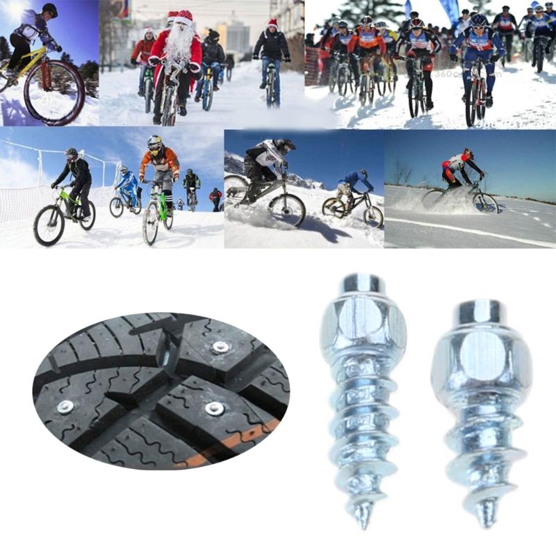 100Pcs Anti-Slip Tire Studs Screws Nails for Bicycle Hiking Shoes Anti-ice Snow Spikes