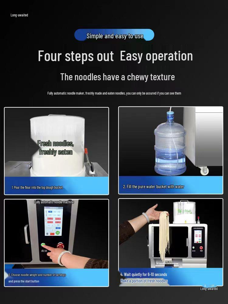 Fully Automatic Commercial Fresh Noodle Maker: Multifunctional Dough Mixer & Noodle Press for Ramen Shops