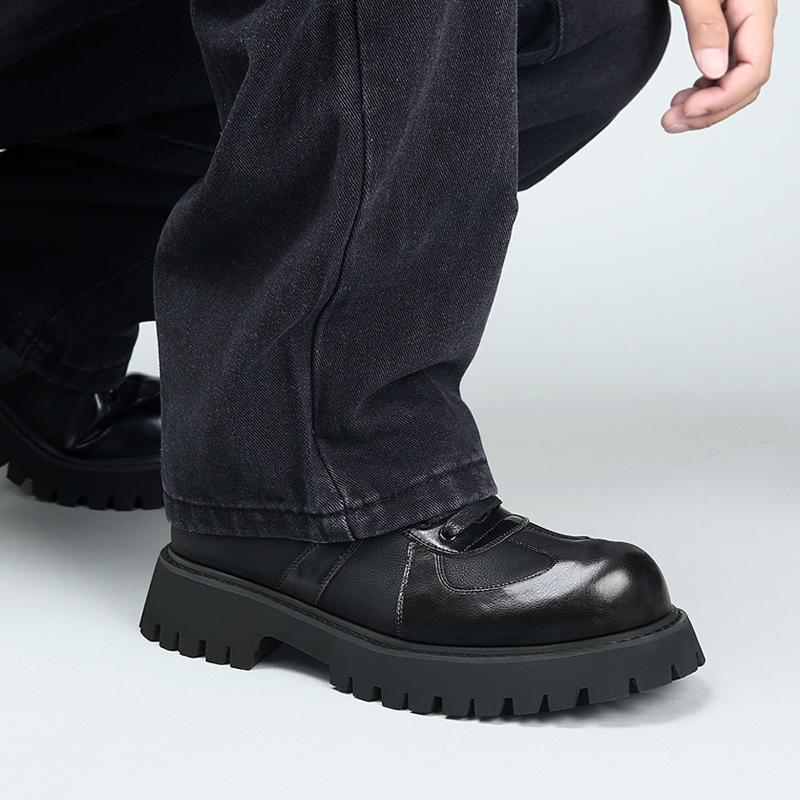 Autumn and winter new men's shoes platform heightening derby shoes men's retro business commuting fashion versatile casual big head leather shoes