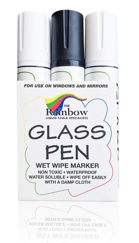 Glass Pen Window Liquid Chalk Pens for Whiteboard Markers with Washable Paint Car Mirror Parties Pens Black White Jumbo Markers Glass, - Graduations,