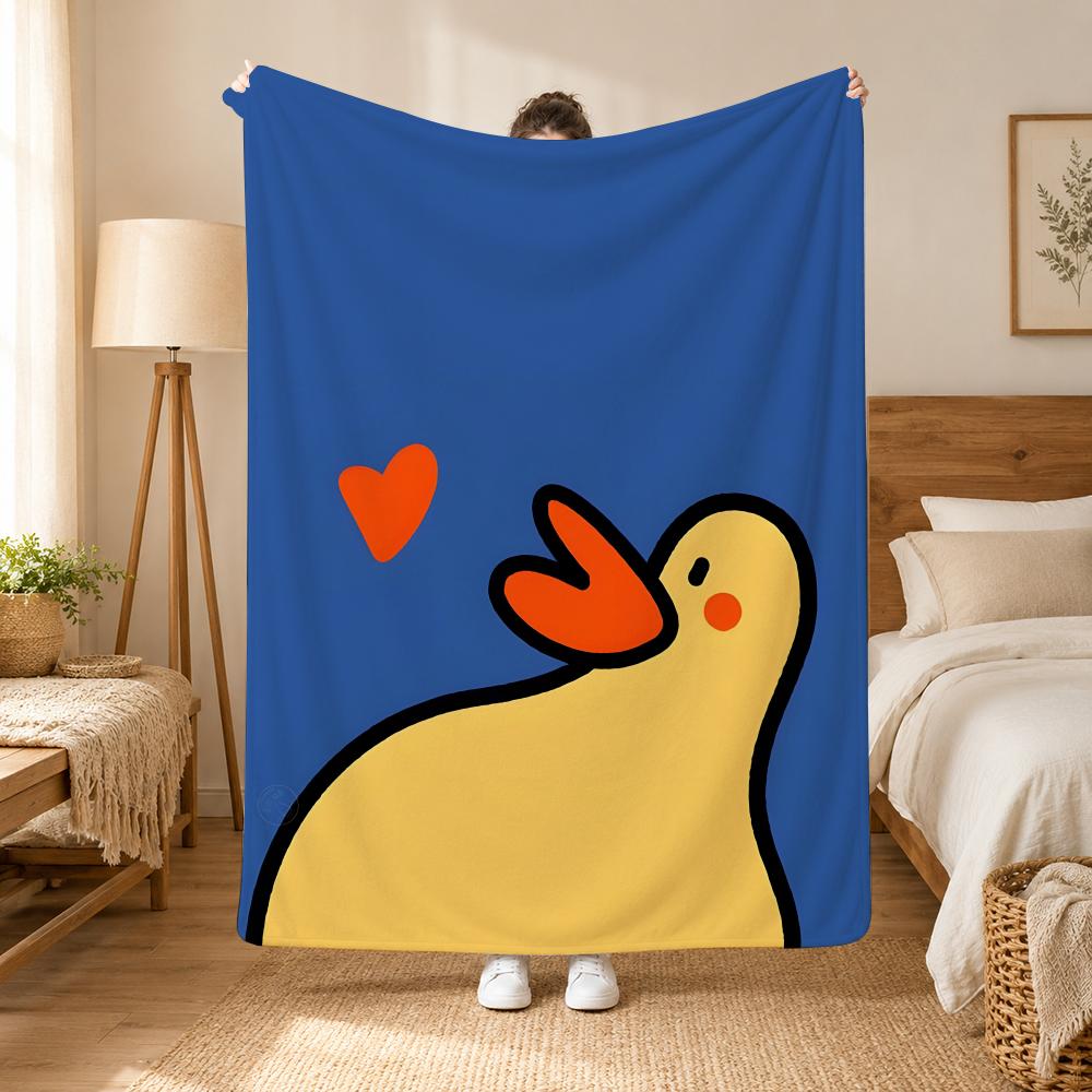 Duck Animal Wall Art Throw 240G Flannel Blanket, Suitable For Sofas, Beds, Offices, Exquisite Gift Blankets