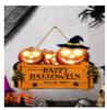 Happy Halloween Wooden Sign, Pumpkin With Hat Wooden Sign, Suitable For Home, Wall, Room,Cafe, Shop, Party, Holiday Decoration