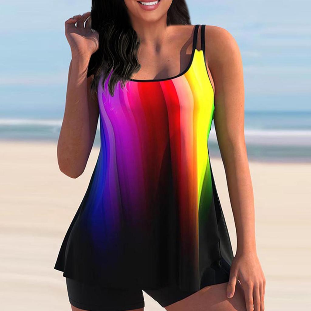 Modischer geteilter konservativer Bikini für Damen mit BH-Einlagen und ohne Stahl-BH-Badeanzug