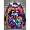 Fashion Women's Hoodie for Girls Autumn Long Sleeve Casual Sexy Girls Clothes Horror Undead Skull Pattern Unisex Tops