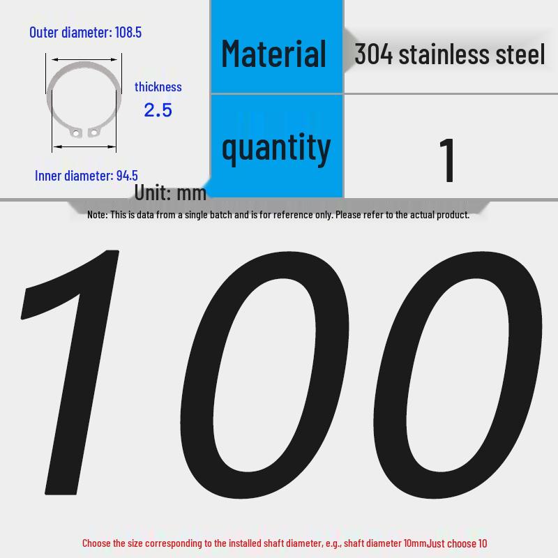 304 Stainless Steel Snap Ring for 3-200 Bearing