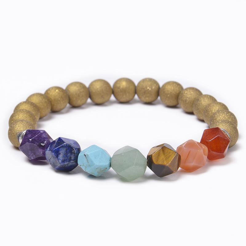 

JYL TS Bracelet Textured Beaded Faceted Elastic Boosts Charm & Unique Appeal 8MM-golden bead весна зелений колір