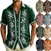 Camisa Casual de Manga Corta con Cuello para Hombre para Primavera/Verano