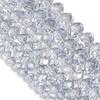 Perles de Cristal Facettées 4 6 8mm Bleu Clair Gris Bouliers Verre Perles Espacement Libres pour Fabrication de Bijoux DIY Collier Bracelets Fournitures