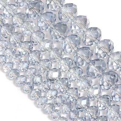 4 6 8mm Faceted Crystal Beads Light Blue Gray Abacus Glass Loose Spacer Beads for Jewelry Making DIY Necklace Bracelets Supplies