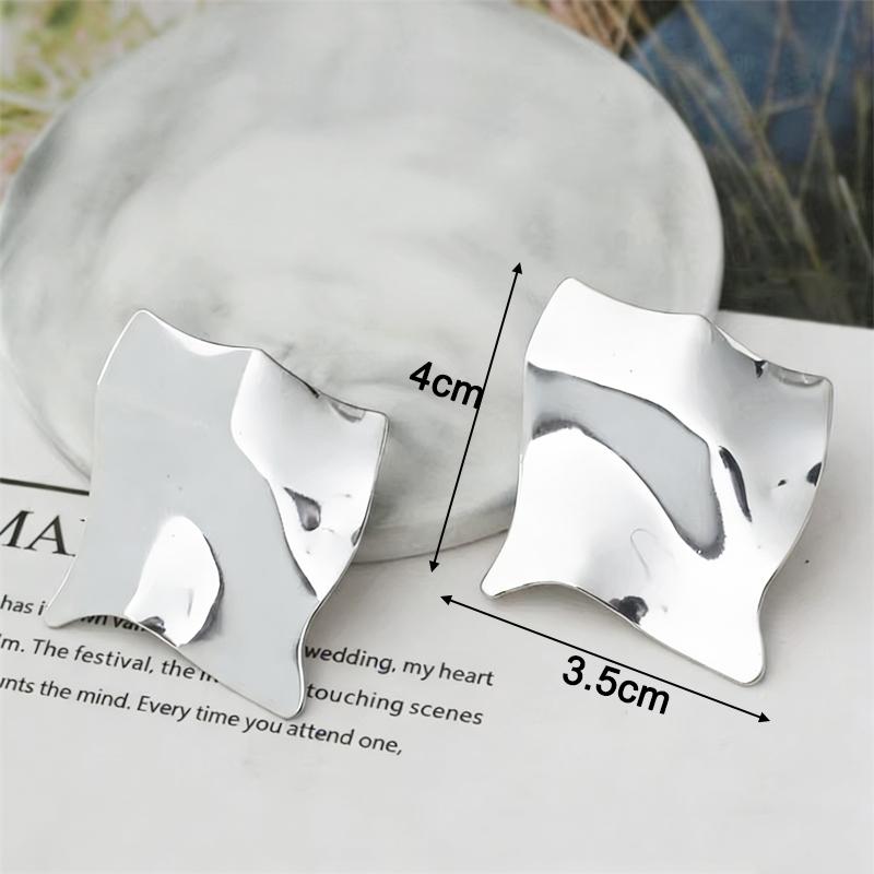 

Irregular Exaggerated Women s Hanging Earrings Uneven Folded Gold Color Metal Piece Pendants Dangle Earrings 2026 brincos