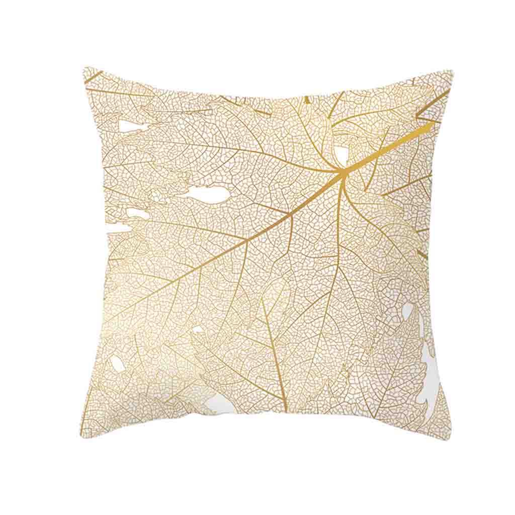 Gold Plant Printed Polyester Case Cover Sofa Pute Cover Home Decor