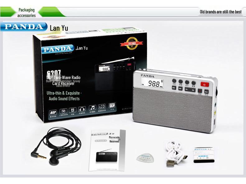 PANDA 6207 Dual-Band Portable Rechargeable Radio/MP3 Speaker for Seniors
