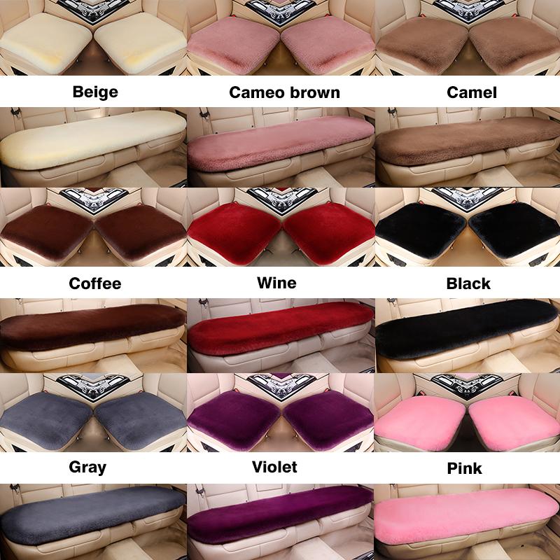 3PCS Plush Seat Cover Cushion For Volkswagen Passat B5 B7 B8 Golf 4 5 6 7 New Polo 6R Warm Soft Winter Accessories Interior