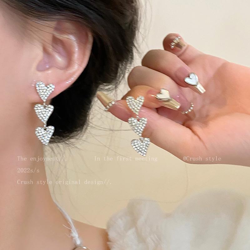Korean-Style High-End Tassel Bow Earrings - Elegant Long Design for Women