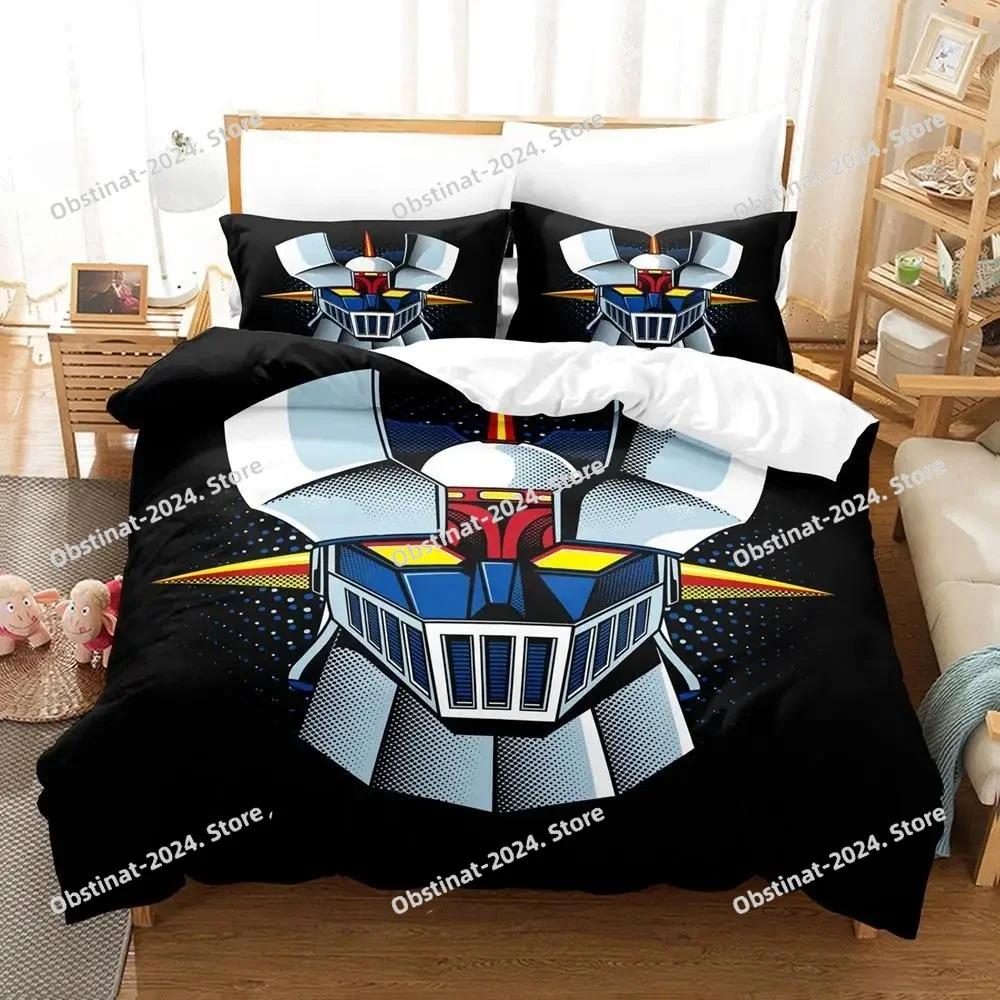 Mazinger Z Bedding Set Printed With Pillowcase Bed Duvet Cover Soft Single Double Queen Super King Size Aldult Kid Bedroom