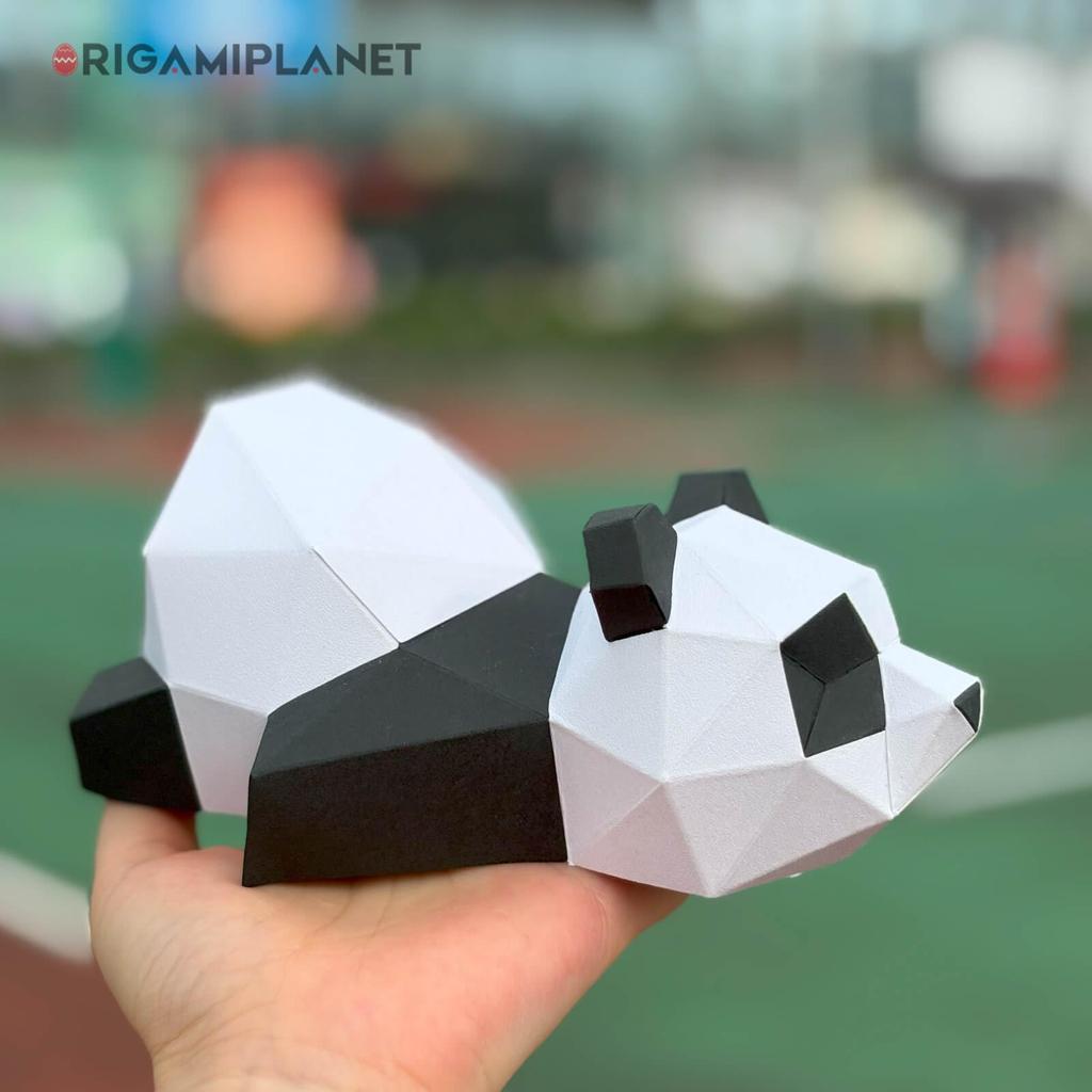 ORIGAMIPLANET Zestaw do tworzenia modeli 3D z papieru origami Panda Zabawa DIY Model zwierzęcia Panda 3D do ręcznego wykonania dla nastolatków Łatwa Figurka zwierzęcia Rzeźba Zestaw prezentowy dla